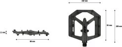 HT EVO AE03 Plattformpedale Stealth Black Limited Edition -Fahrradzubehör 162305